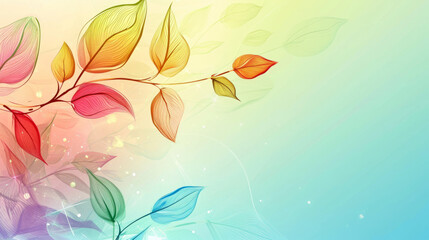 abstract colored background with leaves