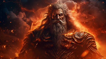 Zeus god of ancient Greek mythology. God of thunder