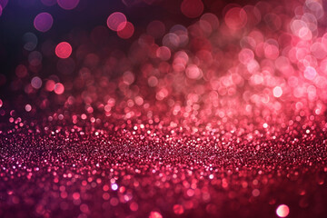 Red and Pink glitter abstract background with bokeh defocused lights, ai technology