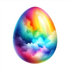 An illustration of an Easter egg with a watercolor effect , rendered in watercolor style.