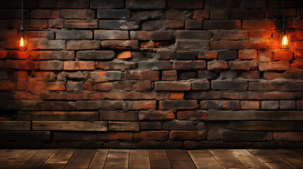 brick wall, dark orange brick