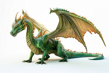 Сute dragon clipart 3d render, isolated, ai technology