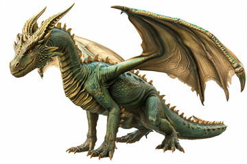 Fototapeta premium Сute dragon clipart 3d render, isolated, ai technology