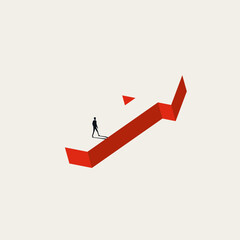 Path to success and growth, business vector concept. Symbol of achievement, development. Minimal design illustration.