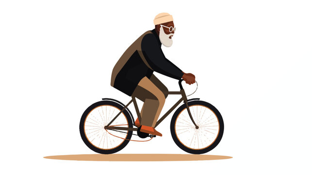 Old man riding bicycle