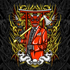 devil cupid illustration for t shirt design