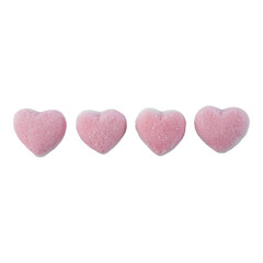 Heart shaped sugar coated gummy candy isolated transparent