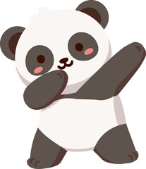Cartoon panda Dabbing Dance vector