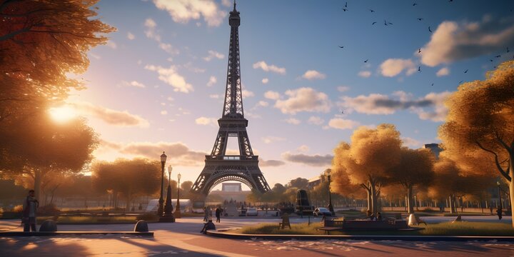 France Eiffel Tower，AI