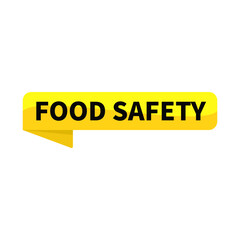 Food Safety Yellow Rounded Rectangle Ribbon Shape For Hygiene Warranty Information Promotion Business Marketing Social Media Announcement
