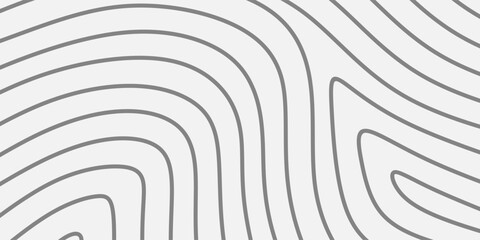 Hand drawn minimal background, wood texture for website, banner design, cover, backdrop, poster. Grey wavy lines, topographic map. Horizontal gray organic and natural striped waves background. Vector - obrazy, fototapety, plakaty