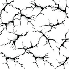 Abstract crack effect background. Crack pattern illustration isolated white background. Marble effect with shadow