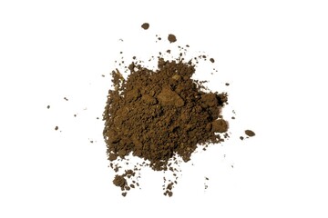 Soil pile isolated on white background