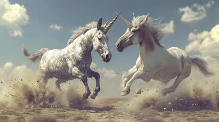 Obraz na płótnie Canvas unicorn vs donkey 