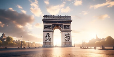 Fototapeta na wymiar French Arc de Triomphe，AI