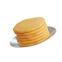 3D Pita Bread Model Fluffy Delicacy of Middle Eastern Bread. 3d illustration, 3d element, 3d rendering. 3d visualization isolated on a transparent background