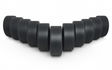 Automobile Tires render (isolated on white and clipping path)
