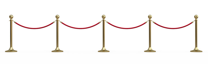 Barrier rope render (isolated on white and clipping path)
