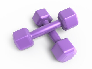 Dumbbell Plastic render (isolated on white and clipping path)