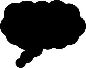 Speech bubble silhouette icon vector illustration. Comic bubble symbol hand drawing design element