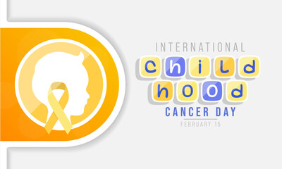 International Childhood Cancer day (ICCD) is observed every year on February 15,  to raise awareness, and to express support for children and adolescents with cancer. Vector illustration