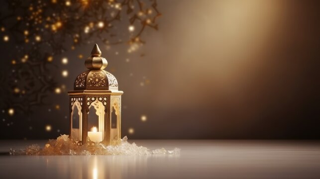 Islamic lantern luxury ramadan kareem celebration background