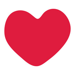 Hand-drawn red heart isolated on white background. Vector illustration isolated on transparent background