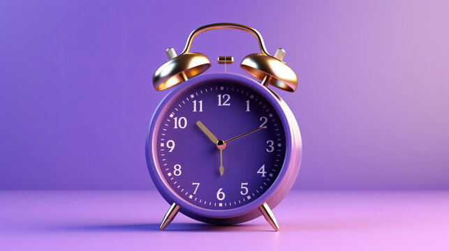 3d illustration of alarm clock trendy render style