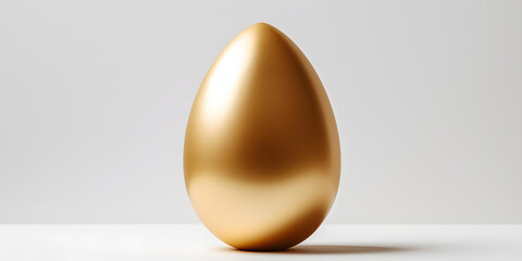 Isolated Golden Egg on a White Background