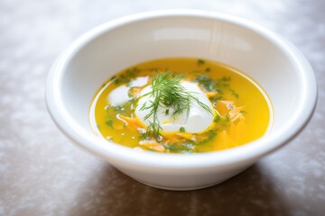 squash and carrot soup with a dollop of sour cream