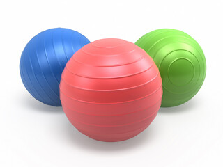 Pilates Balls render (isolated on white and clipping path)