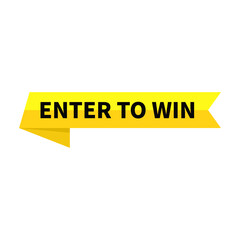 Enter To Win Yellow Ribbon Rectangle Shape For Strategy Victory Success Information Announcement
