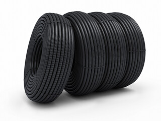 Plastic hose rolls (isolated on white and clipping path)
