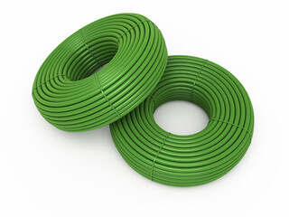 Plastic hose rolls (isolated on white and clipping path)
