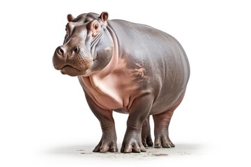 Naklejka premium Hippopotamus isolated on a white background