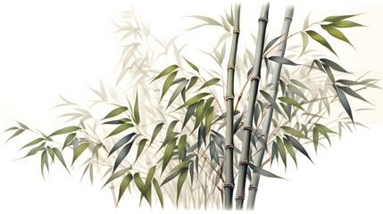 Antique ink bamboo, Chinese style hand-painted ink bamboo illustration