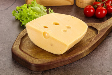 Gourmet Maasdam cheese with hole