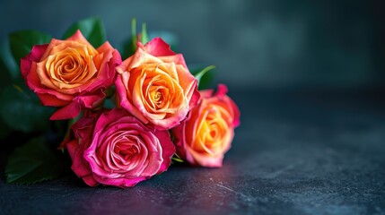 Bouquet of vibrant roses