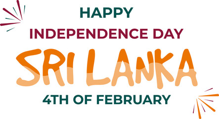 Sri Lanka Independence day typography, text effect transparent png for social media post banner design, 4th February Sri Lanka independence Day