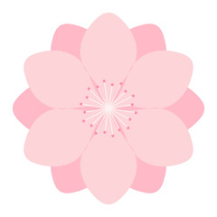 Fototapeta premium Sakura, cherry, plum, apricot, peach, apple blossom, flower, bloom, isolated. Floral design element, logo, icon. Flat style vector illustration. Spring promotion, seasonal sale, advertising