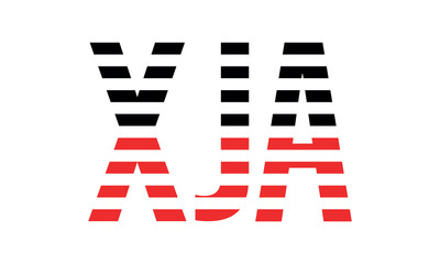 XJA three initial letter iconic line negative space minimal logo design vector template. monogram, abstract, wordmark, business, typography, minimalist, brand, company, flat, modern, unique, simple