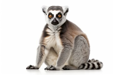 Fototapeta premium Lemur isolated on a white background