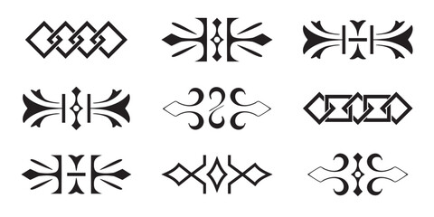 Set of decorative divider elements. Border modern collection. Vector.