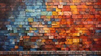 a bricks background showcases a mosaic of colors and textures, creating an intriguing and visually appealing scene.