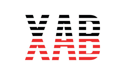 XAB three initial letter iconic line negative space minimal logo design vector template. monogram, abstract, wordmark, business, typography, minimalist, brand, company, flat, modern, unique, simple