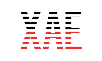 XAE three initial letter iconic line negative space minimal logo design vector template. monogram, abstract, wordmark, business, typography, minimalist, brand, company, flat, modern, unique, simple