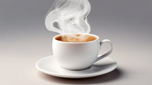 3d isolated render illustration or icon of white coffee
