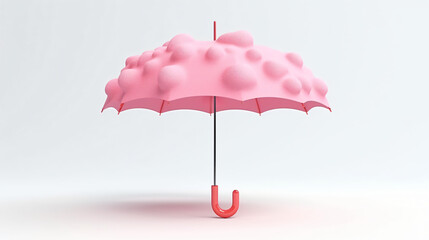 3d realistic render illustration of pink umbrella - obrazy, fototapety, plakaty