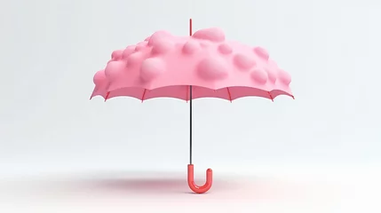 Fotobehang 3d realistic render illustration of pink umbrella © Ashley