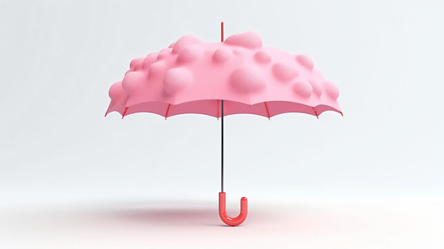 3d realistic render illustration of pink umbrella